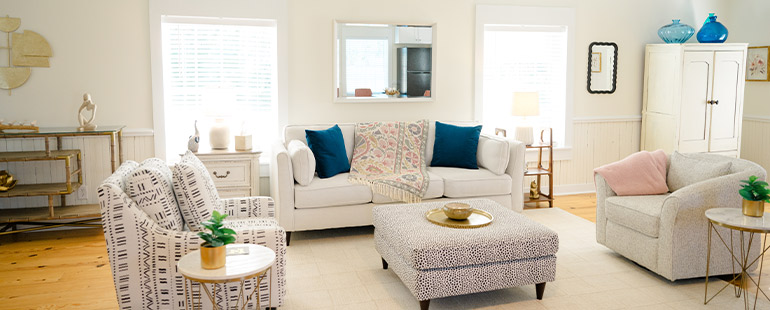 couches in a well decorated room